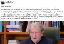 Berisha bën deklaratën e fortë: Tom Doshi do të arrestohej nga SPAK, por u arratis