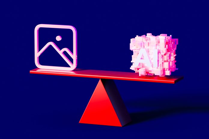 Pink Image Icon and Luminous AI Processor on a Balanced Seesaw - A Concept of Digital Parity and the Influence of Machine Intelligence