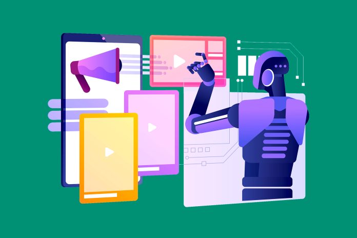 AI-Enhanced Video Editing abstract concept vector illustration.