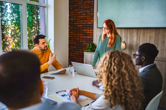Business team discussing during a meeting in the office