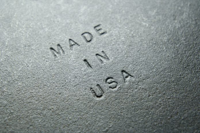 Old Iron Plate Embossed with MADE IN USA